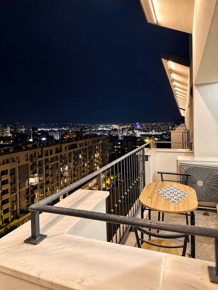 Evening view from the Albanica Residence balcony